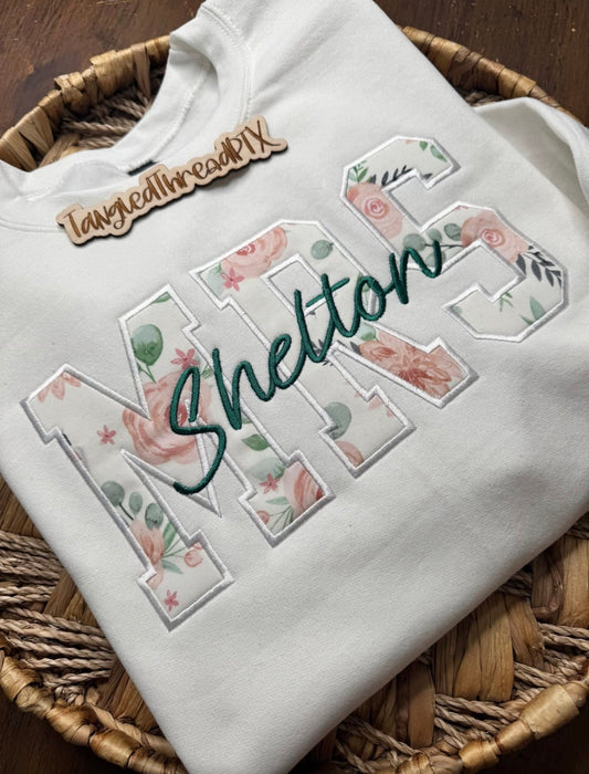 MRS Personalized Bride Sweatshirt - Embroidered