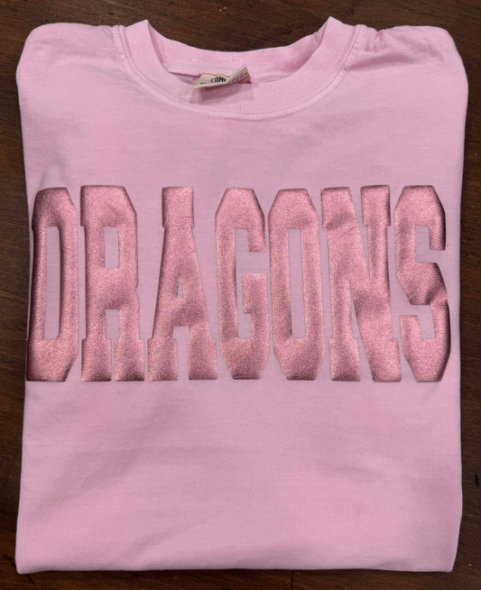 Blossom Pink Dragons Pink Metallic Puff
