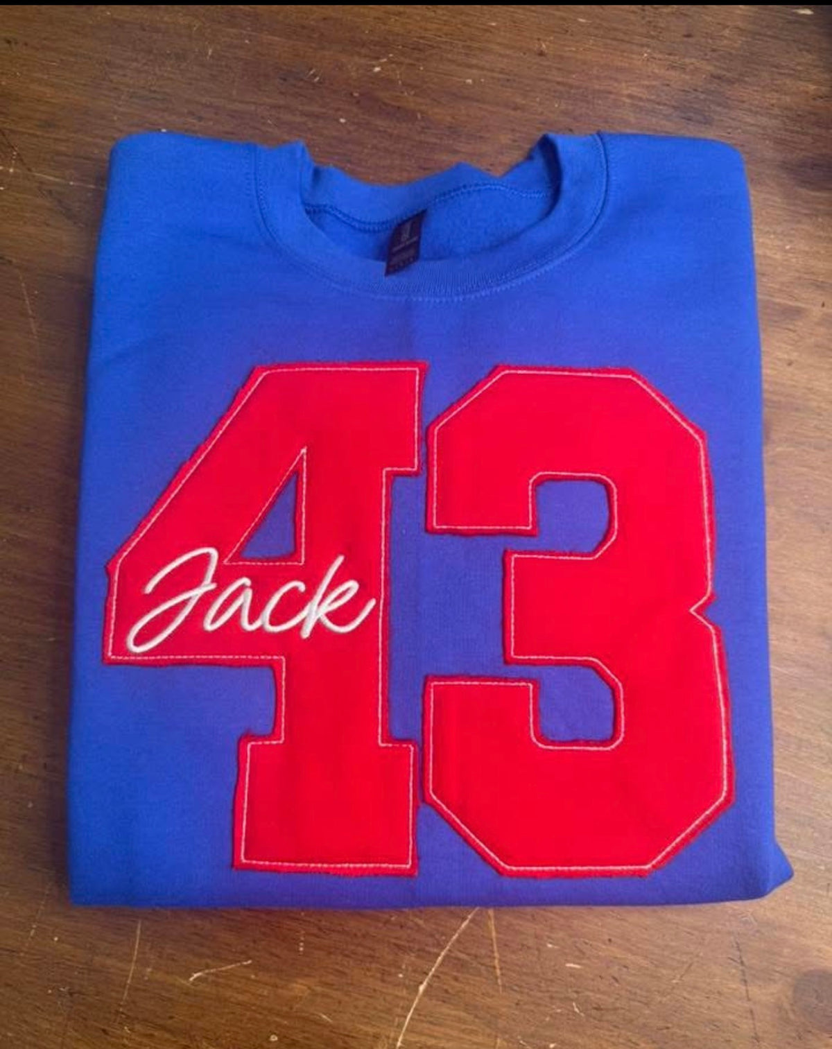 Royal Blue Varsity Raggy # - Personalized & Embrodiered