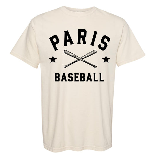 Paris Baseball Stars- Faded Cream Ivory Unisex T-Shirt