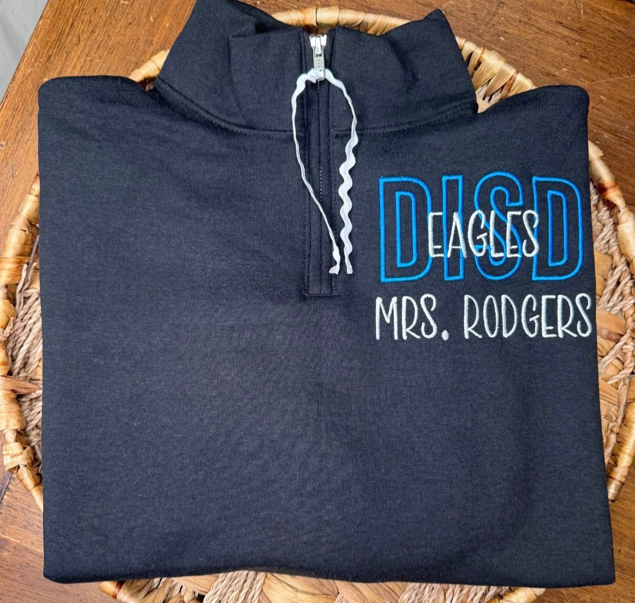 DISD Embrodiered Quarter Zip Sweatshirt