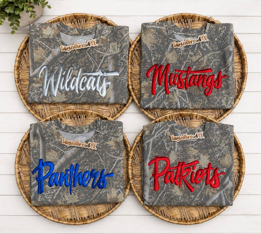 Camo Metallic Puff Tees