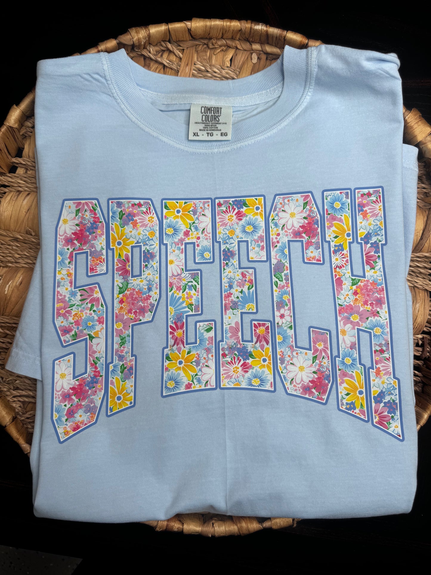 Blue Floral Speech