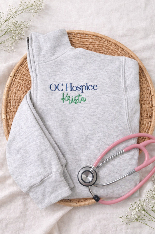 On Call Hospice - Personalized & Embroidered 1/4 Zip Sweatshirt