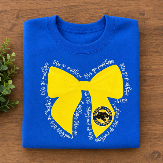 Panthers Bow - Royal Blue Short Sleeve
