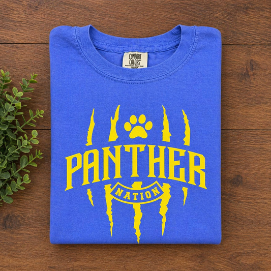 Panthers Nation - Comfort Colors Flo Blue