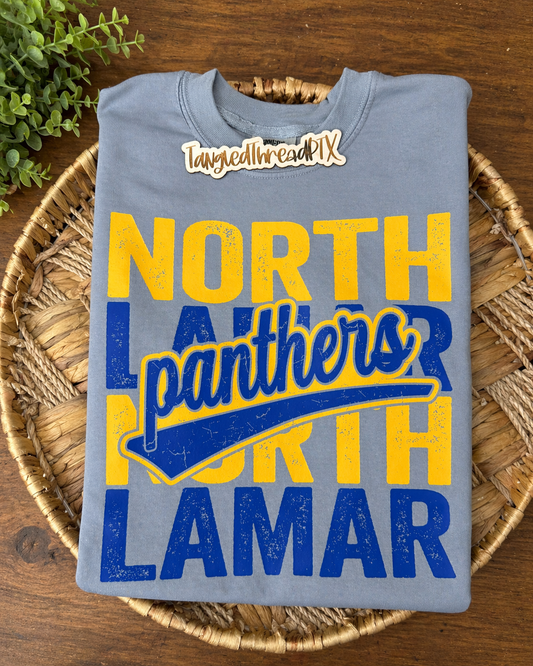 North Lamar Stacked - Gray Short Sleeve
