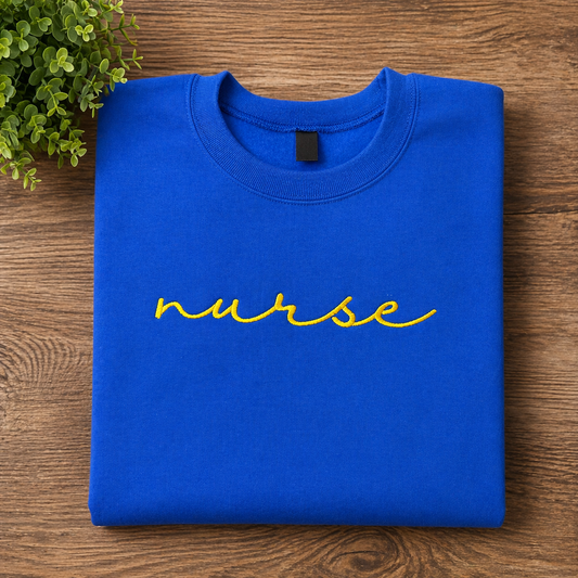 NL Nurse Script - Embroidered Royal Blue Gildan
