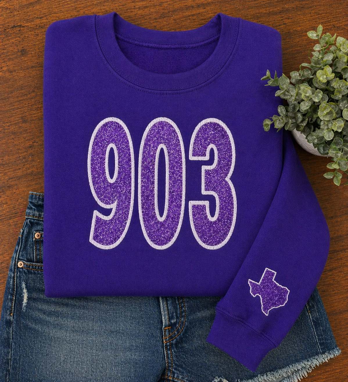 Purple 903 Embroidered Sweatshirt