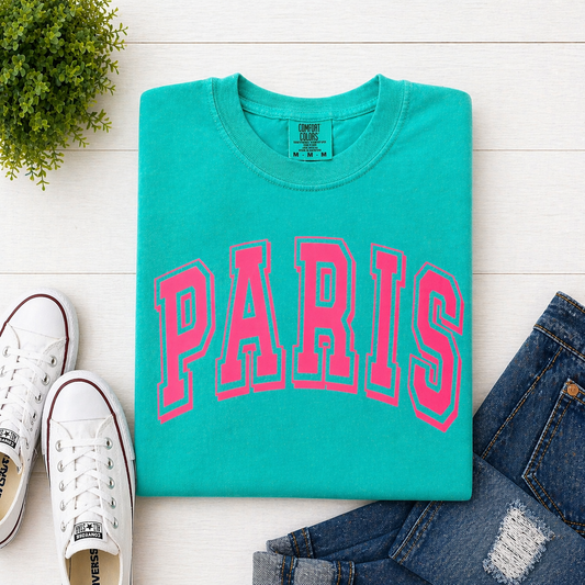 Island Green Paris with Hot Pink Puff