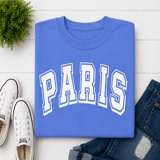 Carolina Blue PARIS Puff in White