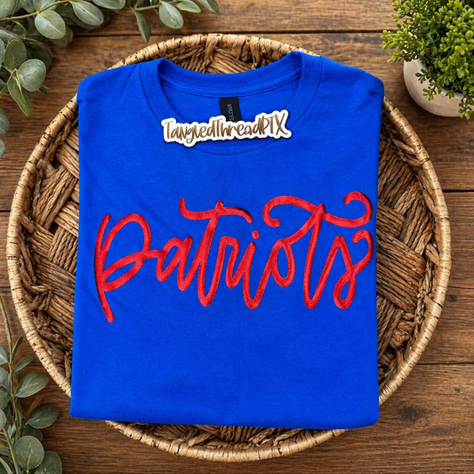 Royal Blue Patriots - Red Metallic Puff