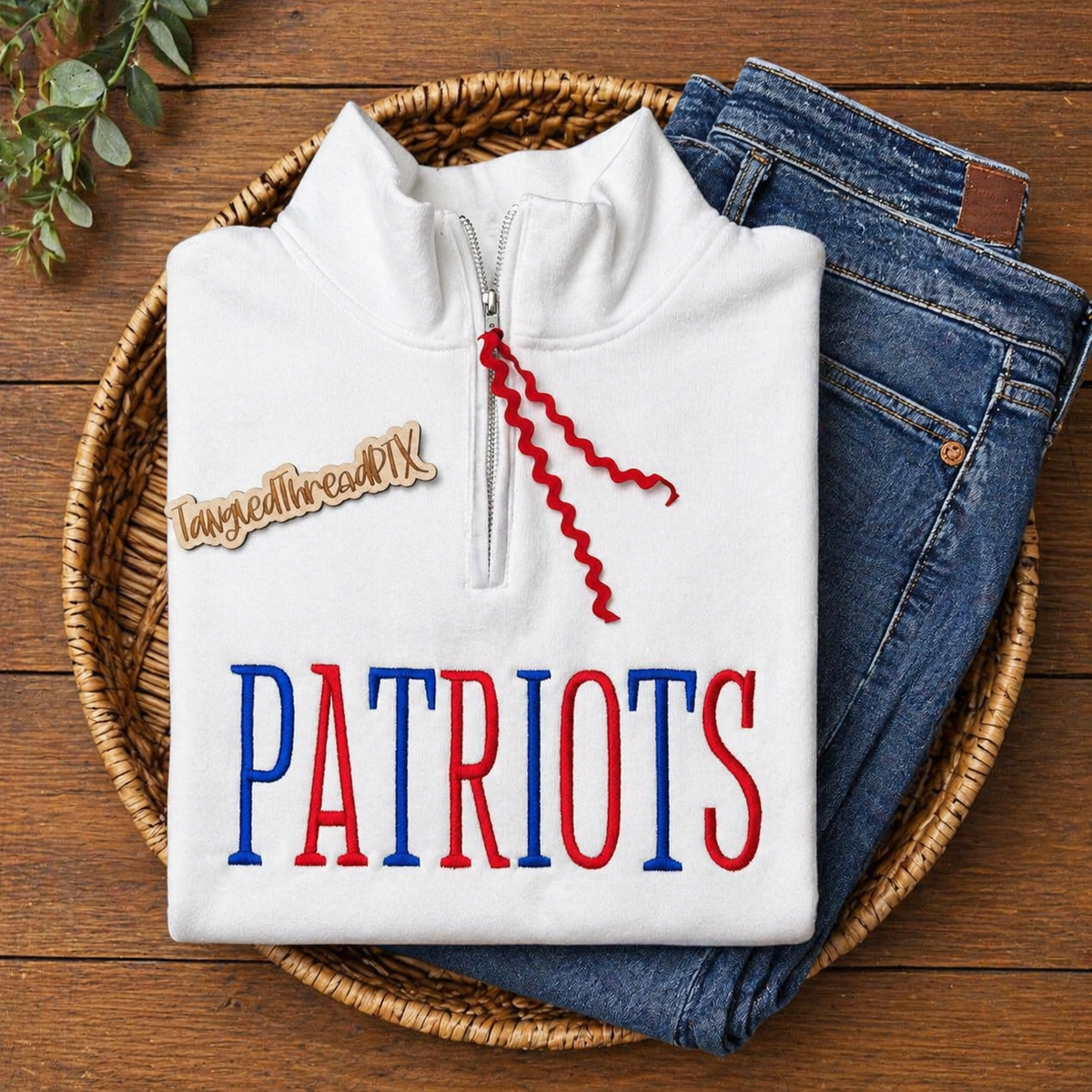 Patriots - Tall Alternating Letters - EMBROIDERED