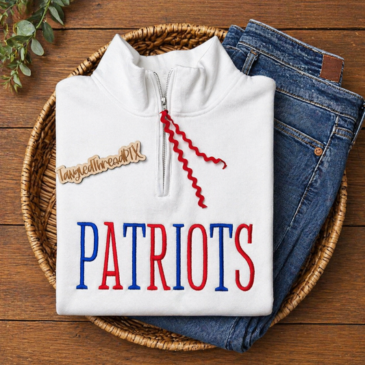Patriots - Tall Alternating Letters - EMBROIDERED