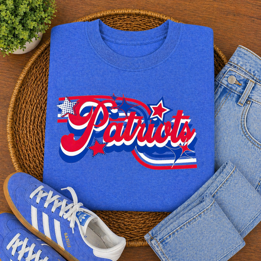 Patriots Retro Stars - Royal Heather Sweatshirt