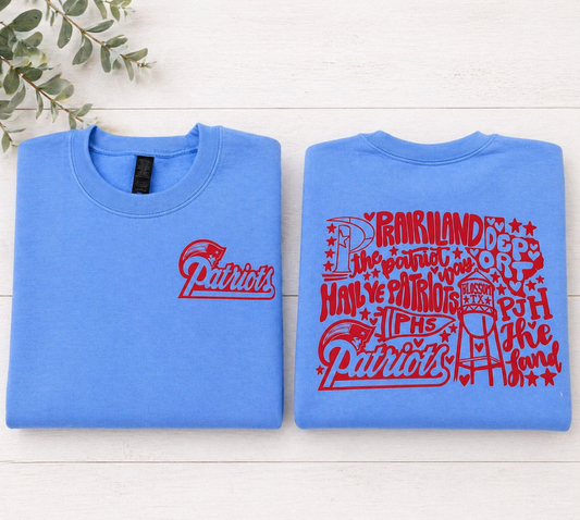 Patriots Red Collage - Carolina Blue