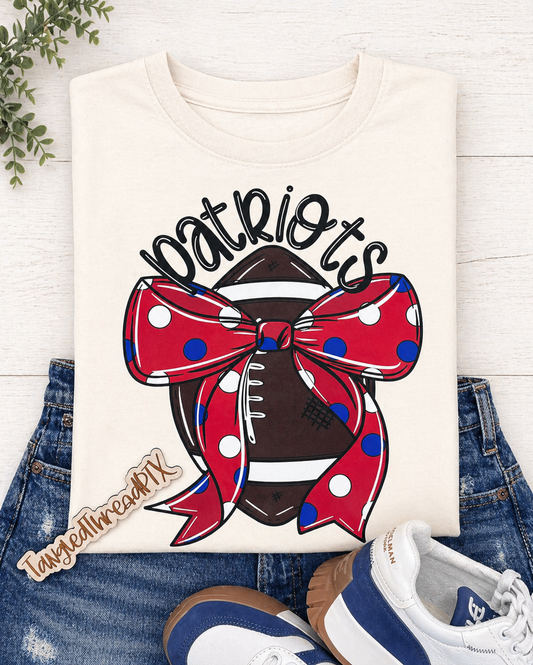 Patriots Football & Bow - Ivory