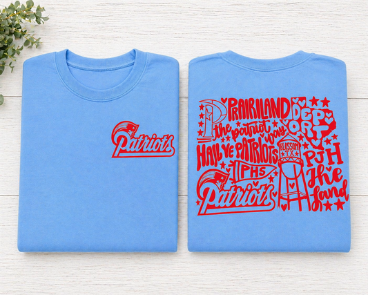Carolina Blue Patriots - Red Collage Sweatshirt