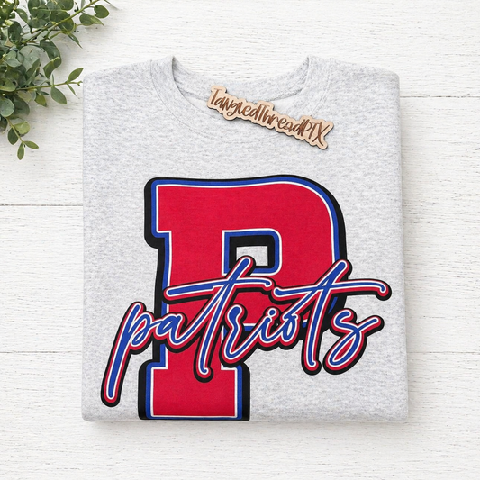 Oversized P Patriots - Ash Gray Gildan
