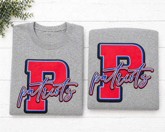 Oversized P Patriots - Sport Gray Gildan