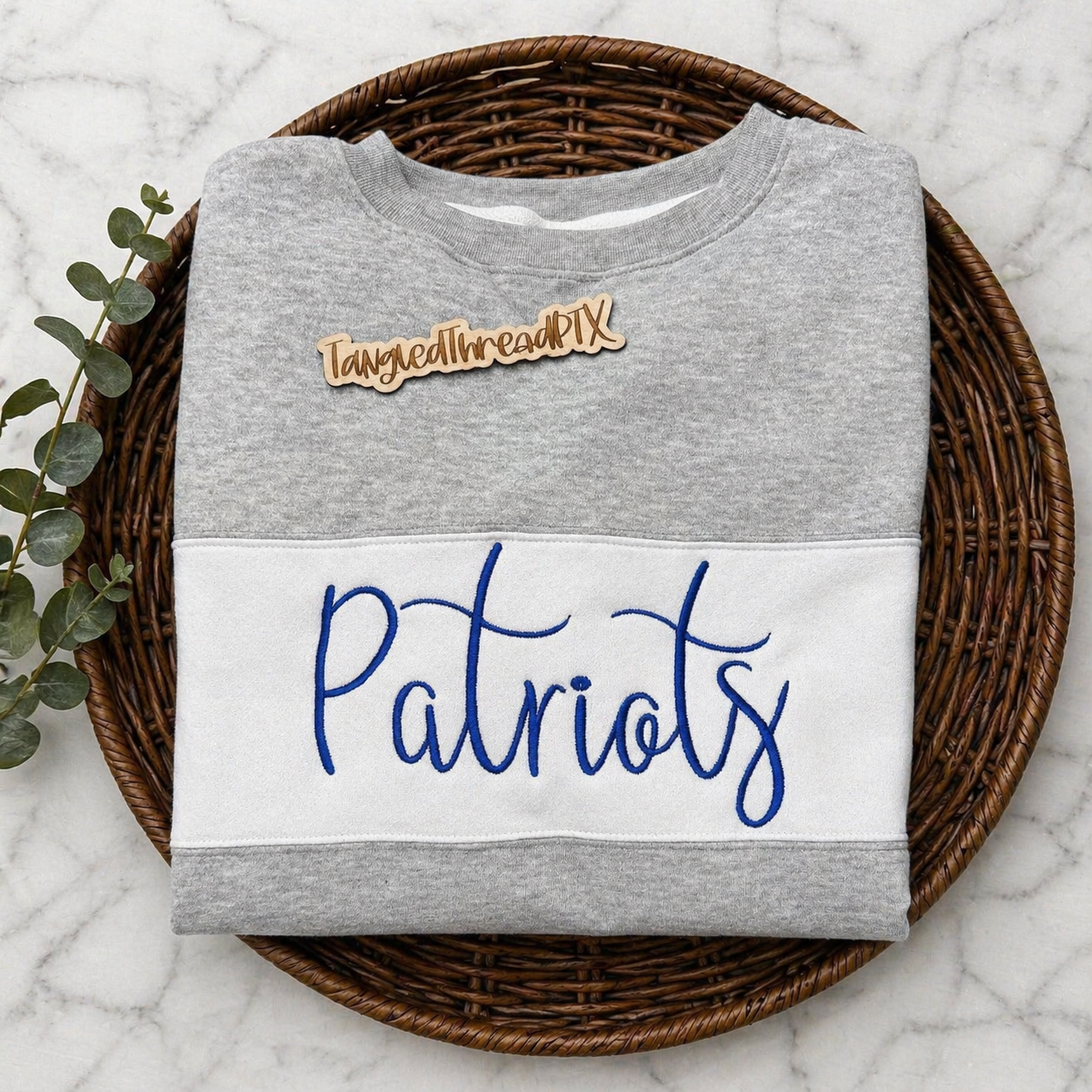 Gray Color-block Sweatshirt - Embroidered