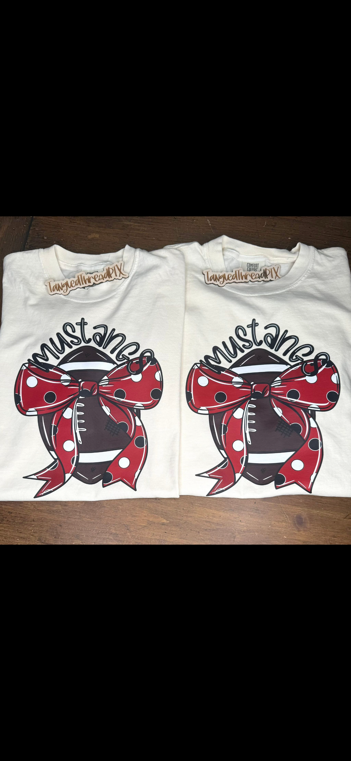 Ivory Mustang Football & Bow