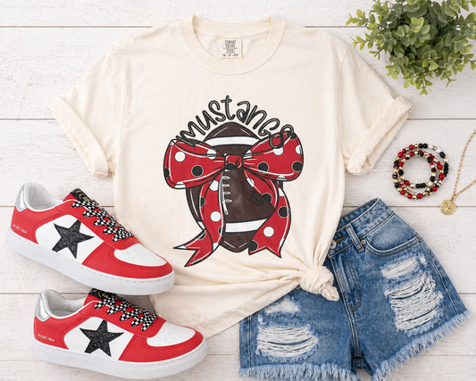 Ivory Mustang Football & Bow