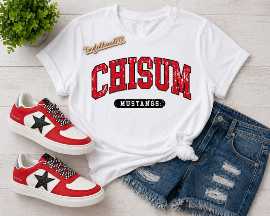 Chisum Mustangs Distressed  - White