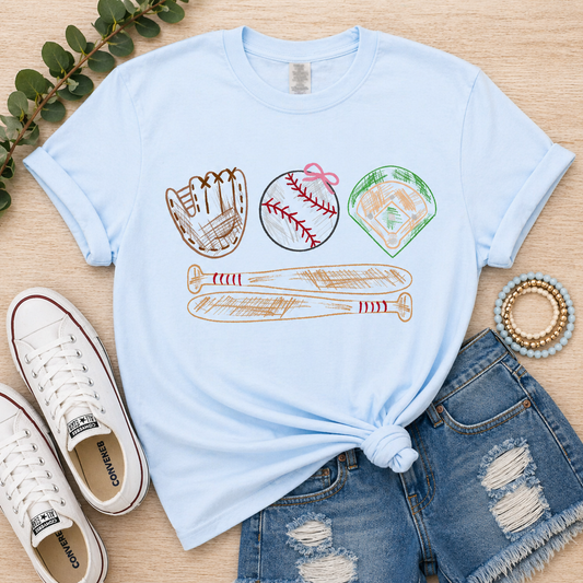 Hydrangea Baseball Sketch