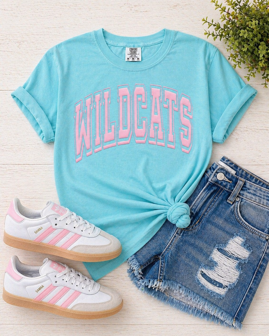 Lagoon Blue Wildcats Pink Puff
