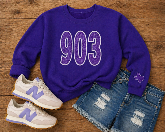 Purple 903 Embroidered Sweatshirt