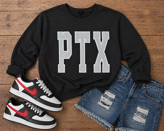 Black PTX Silver Letters