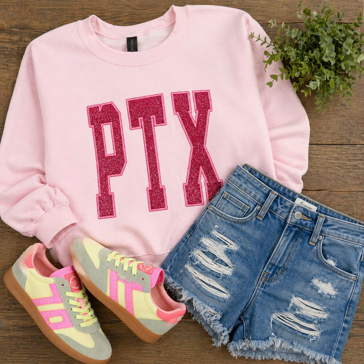Pink PTX with Hot Pink Letters - embroidered