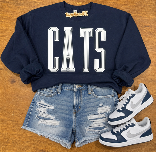 Navy CATS tall White Letters