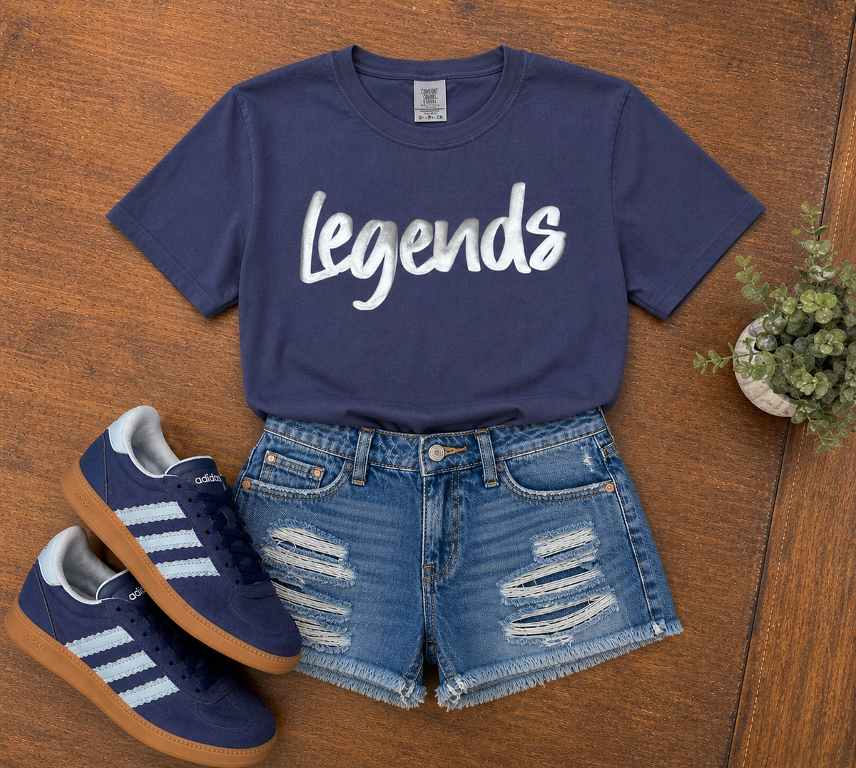 Navy Legends Metallic Silver Puff