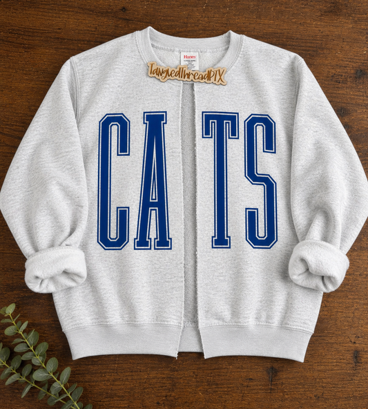 Ash Gray CATS Tall Letters - Cut “Cardigan”