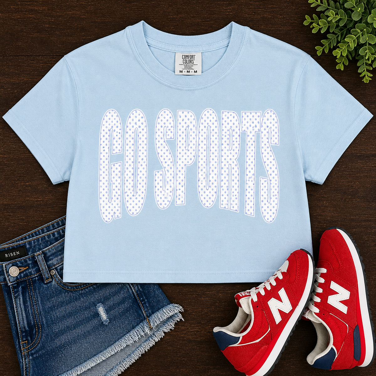 White Polka Dots - Go Sports Crop