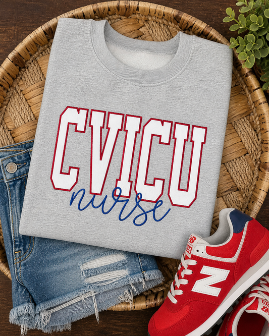 Sport Gray CVICU Embroidered Sweatshirt