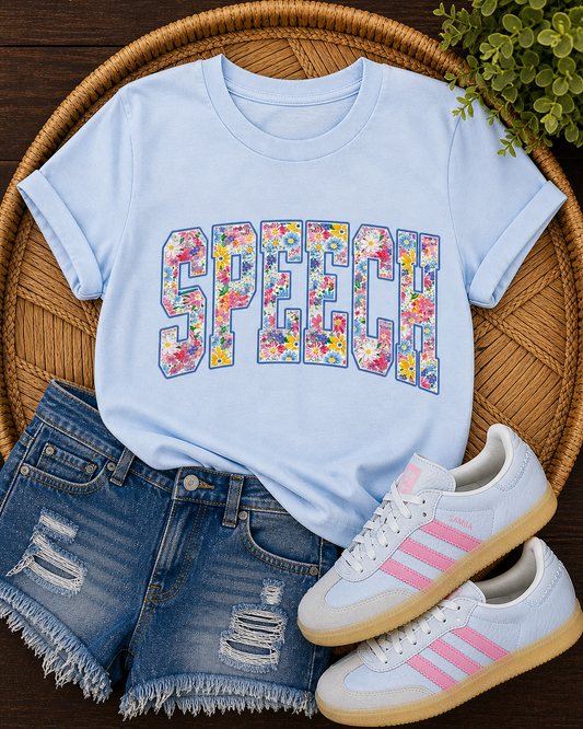 Blue Floral Speech