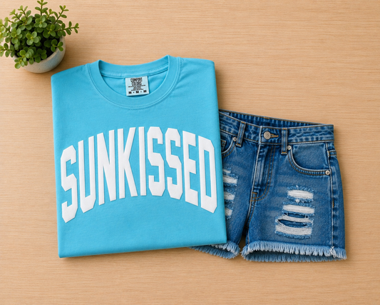 Sapphire Blue - Sunkissed White Puff