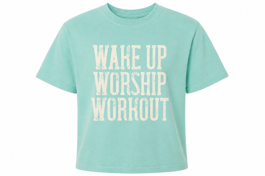 Wake Up Worship Workout Crop - Chalky Mint
