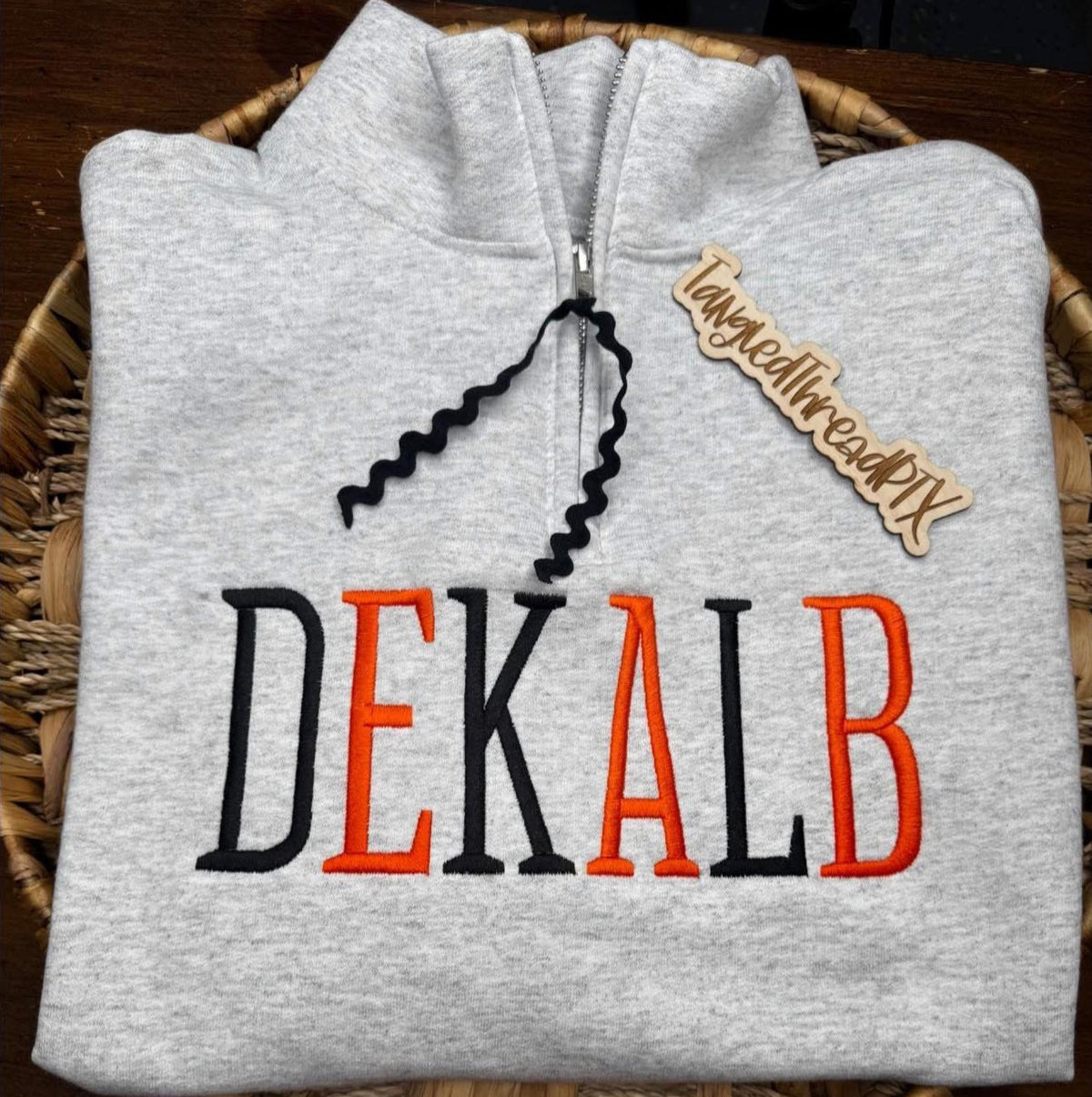 Ash Gray - DeKalb Alternating Letters - Embroidered