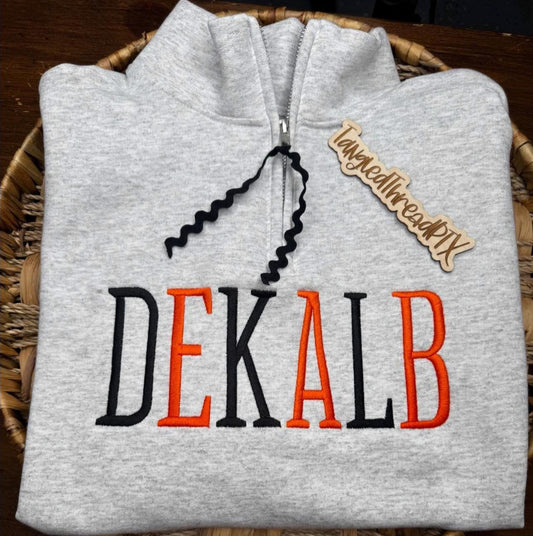 Ash Gray - DeKalb Alternating Letters - Embroidered