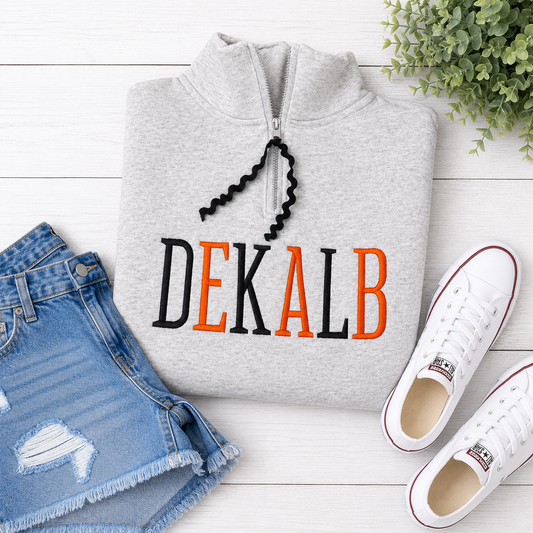 Ash Gray - DeKalb Alternating Letters - Embroidered