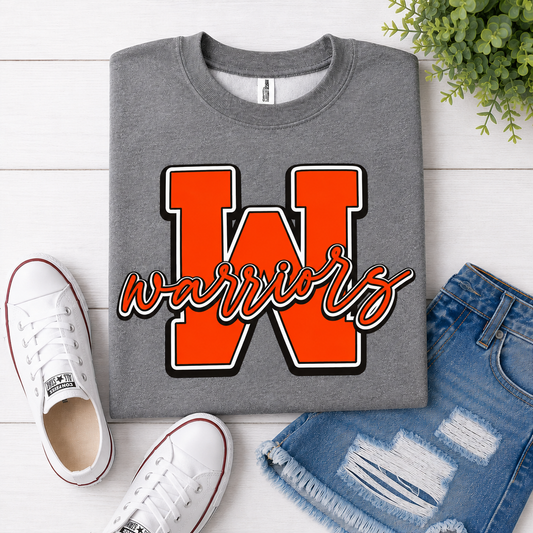 Gray W Warriors - Orange