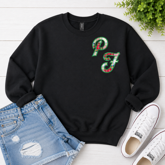 Monogrammed Christmas Initials - Oversized Letters - Embroidered