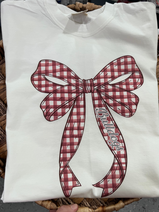 Cooper Bulldogs Plaid Bow