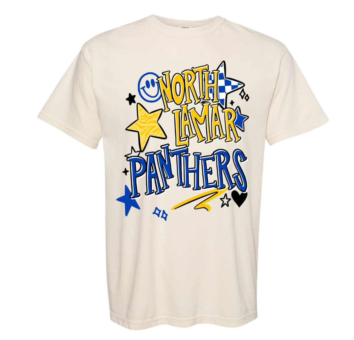 Beige North Lamar Panthers Smiley Collage