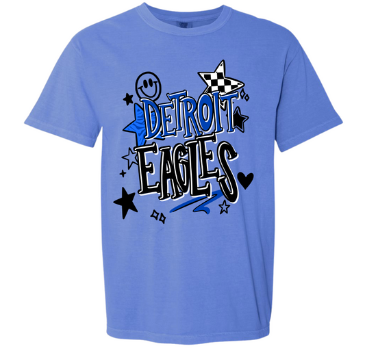 Flo Blue Detroit Eagles Smiley Collage