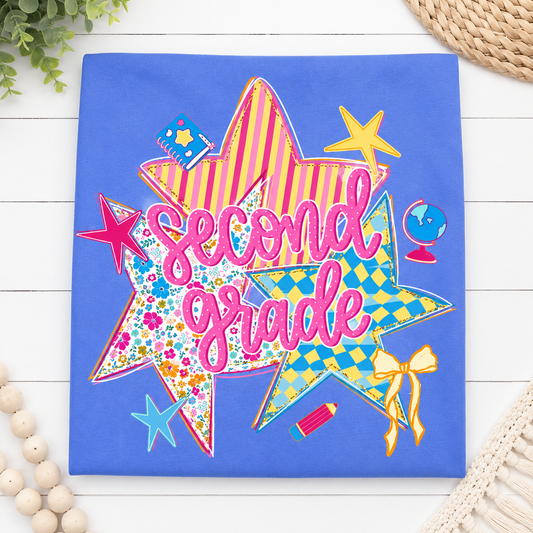 2nd Grade Back To School Stars - Blue or Pink